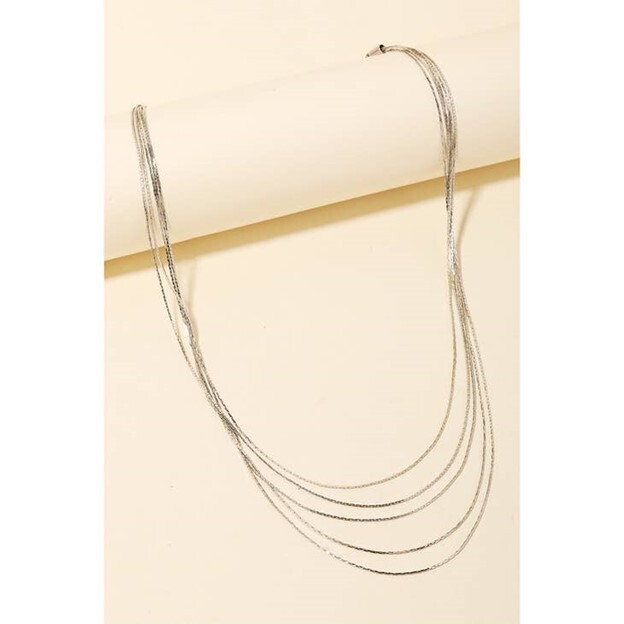 Delicate 5-Strand Silver Necklace