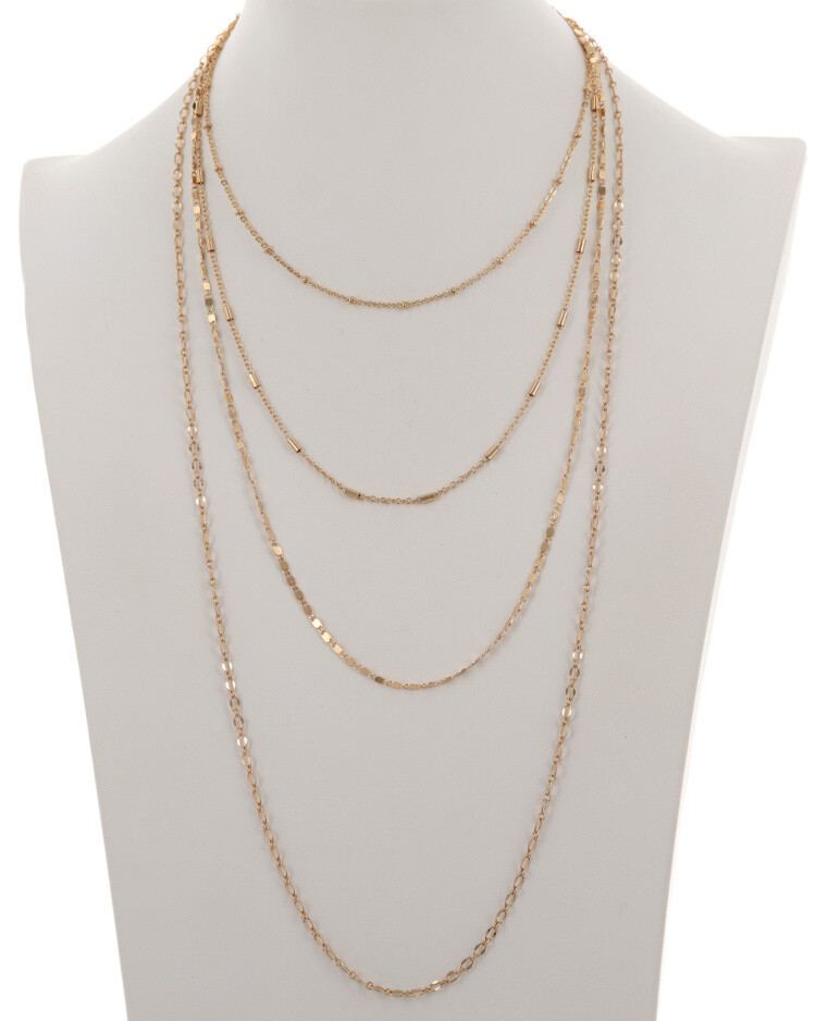 4 Strand Layered Gold Chain Necklace