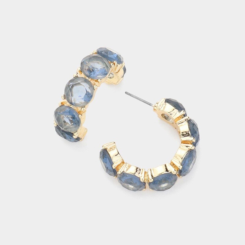Sapphire Crystal Huggie Earrings