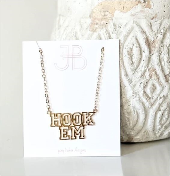 Hook Em University of Texas Longhorns Necklace by JBD
