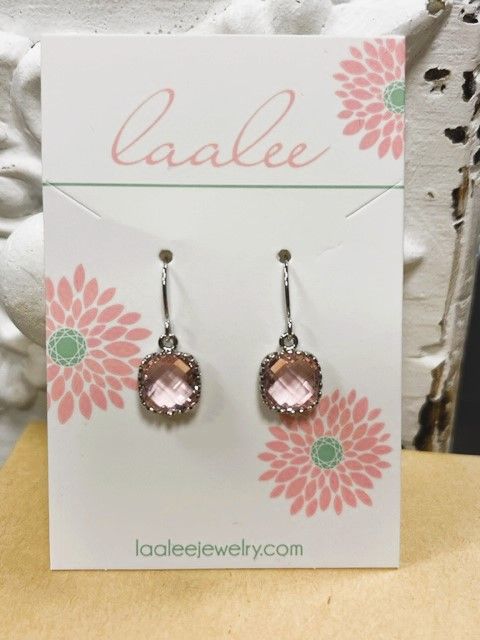 Laalee Dainty Earrings Light Pink &amp; Sterling Silver