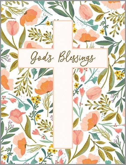Scripture God&#39;s Blessings Greeting Card - Tulip Cross