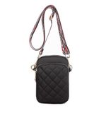 Tori Quilted Black Crossbody with Guitar Strap