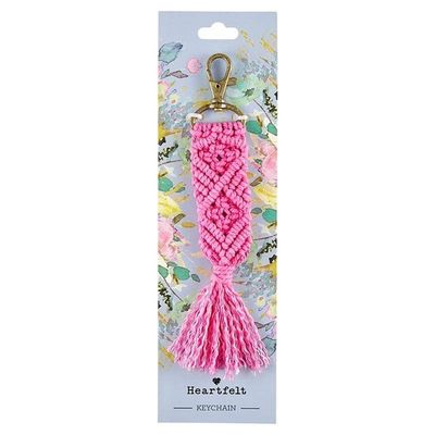 Pink Macrame Key Chain