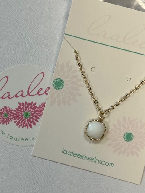 Dainty White Opal &amp; Gold Plated Necklace by Laalee