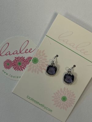 Dainty Amethyst &amp; Sterling Silver Plated Earrings by Laalee