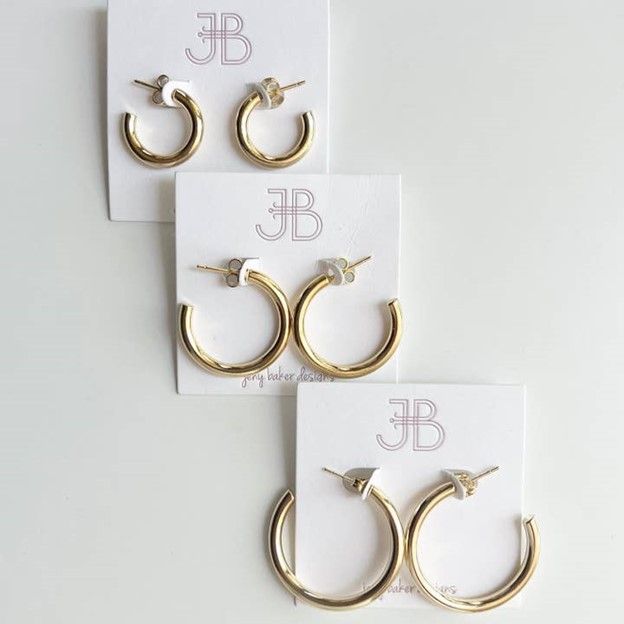 Large Classic Gold Hoop Earrings by JBD