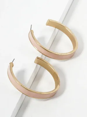 Pink/Gold Hoop Earrings