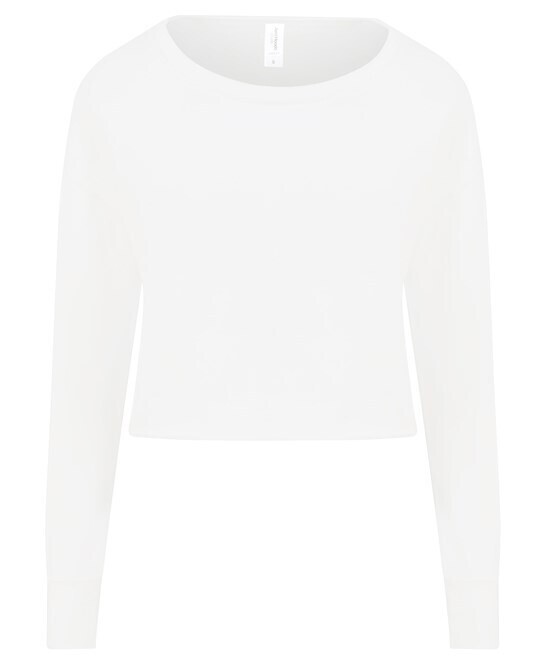 Printed Cropped Sweatshirt (Ladies), Colour (View colours in Image): Arctic White