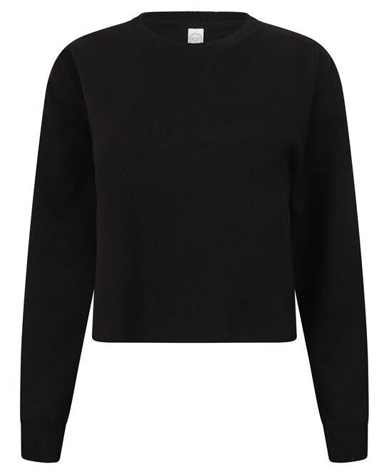 Printed Cropped Slouch Sweatshirt (Ladies), Colour (View colours in Image): Black
