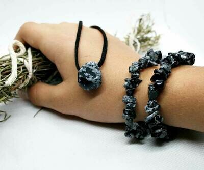 Pulsera chip de obsidiana nevada