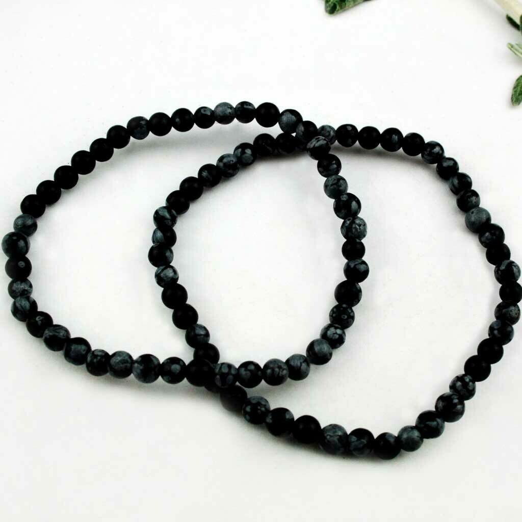 Pulsera de obsidiana nevada 4mm