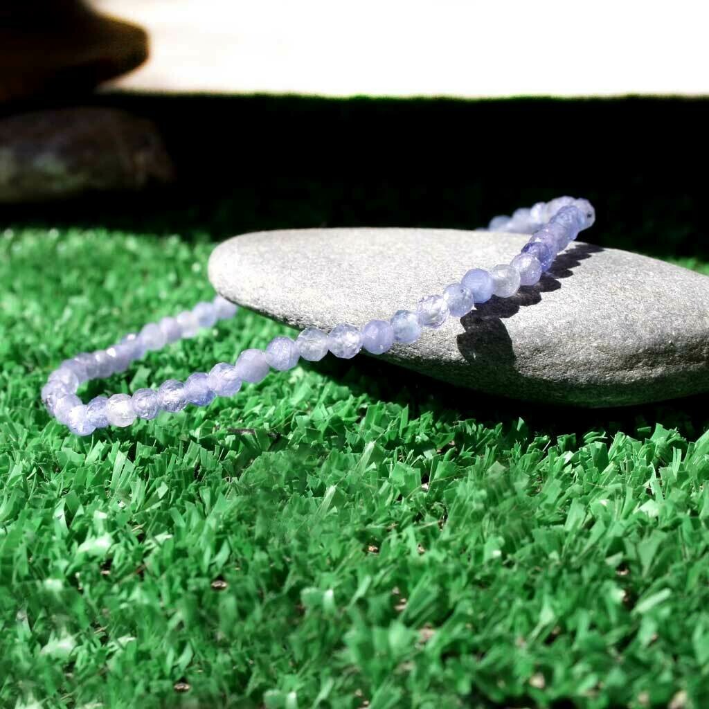 Pulsera de tanzanita tallada extra 3mm
