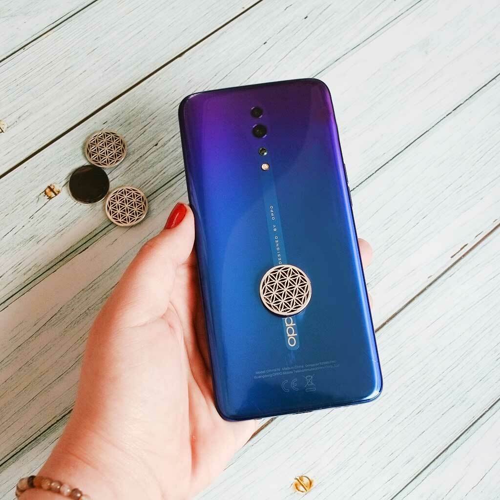 Placa protectora de Shungit para el móvil flor de la vida