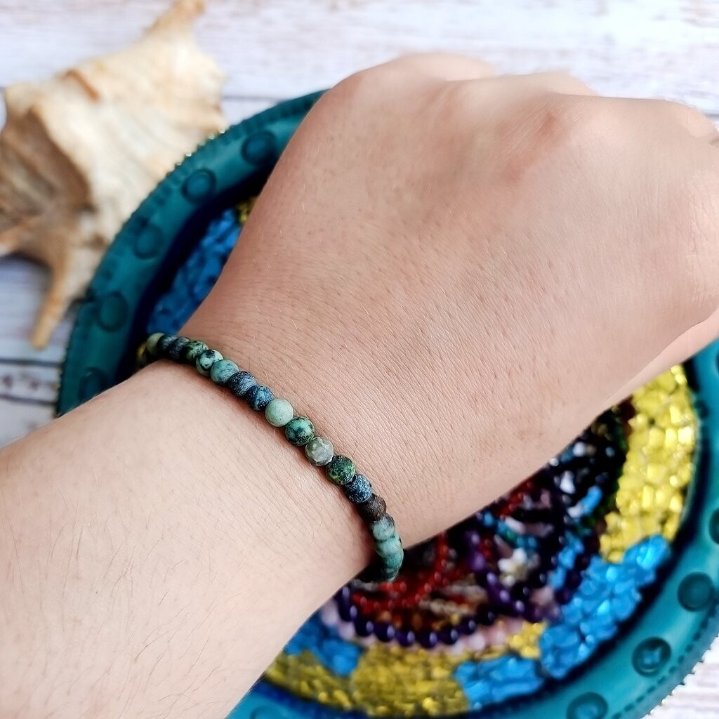 Pulsera de turquesa africana mate