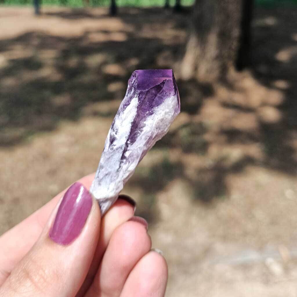 Varita de amatista chevron súper extra
