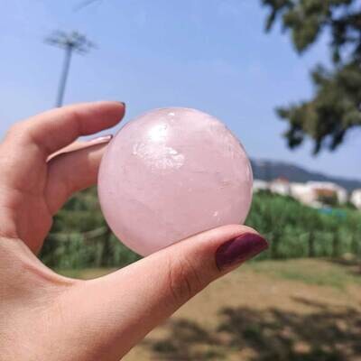 Esfera de cuarzo rosa extra