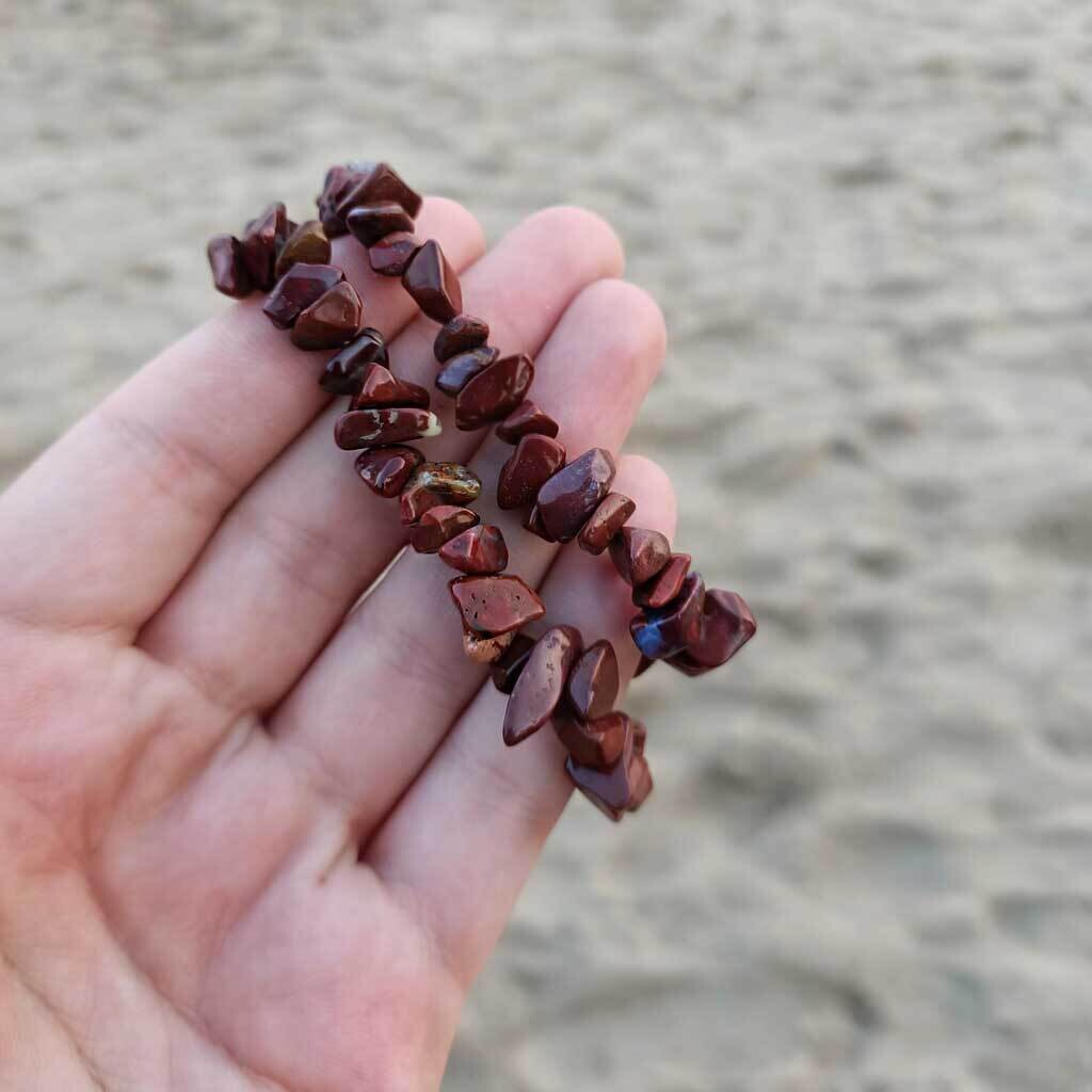 Pulsera chip de jaspe marrón