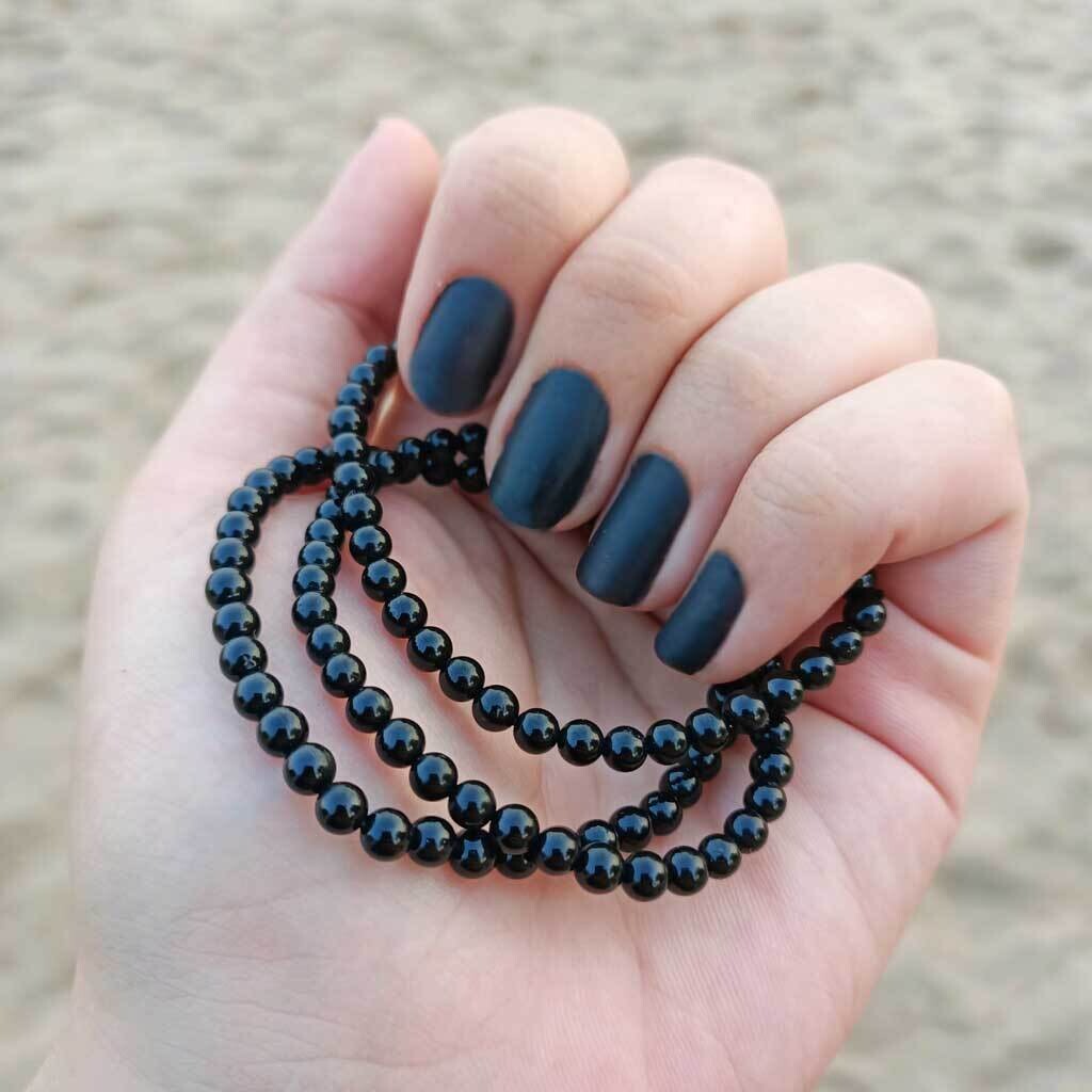 Pulsera de turmalina negra 4mm