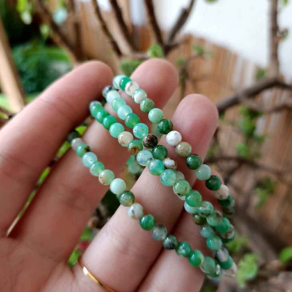 Pulsera de crisoprasa súper extra 4mm