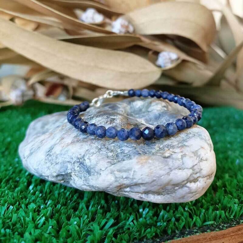 Pulsera de zafiro azul extra 4mm en plata de ley 925