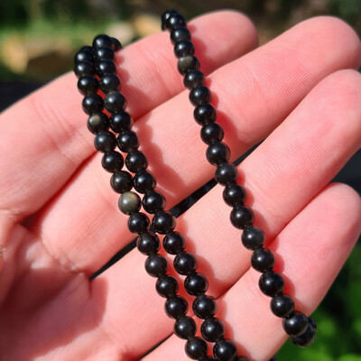 Pulsera de obsidiana dorada 4mm