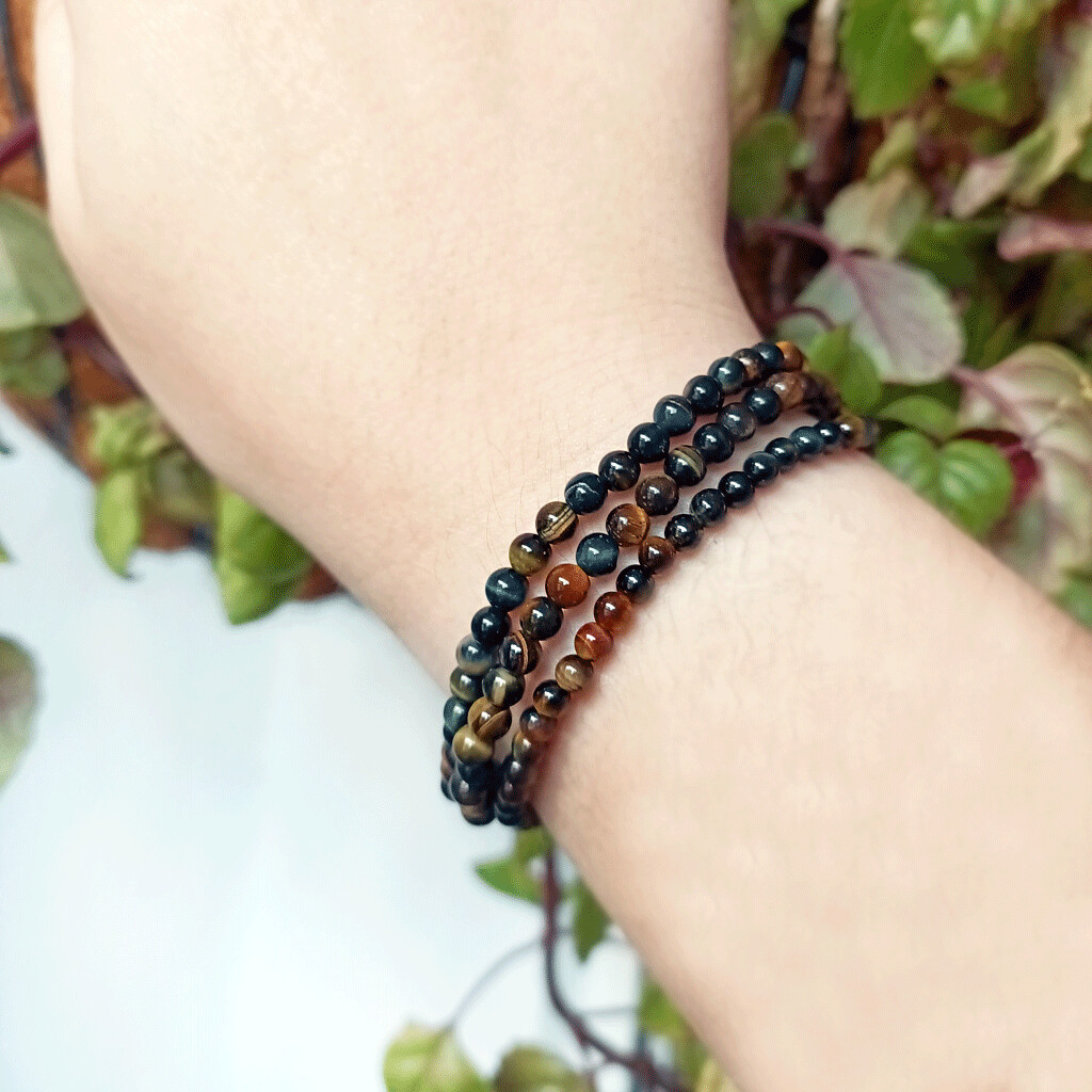 Pulsera elástica de Ojo de Halcón 4mm Pulsera elástica de Ojo de Halcón 4mm