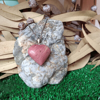 Colgante corazón de rodonita