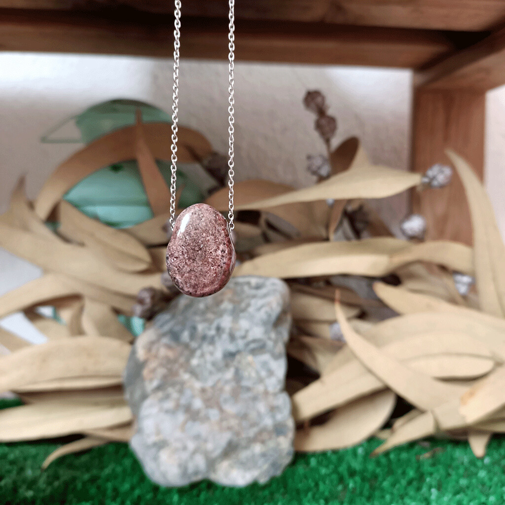 Colgante shanti de rodonita