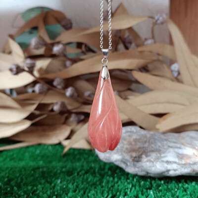 Colgante tulipán de cuarzo fresa Colgante tulipán de cuarzo fresa