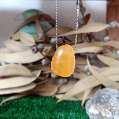 Colgante shanti de calcita naranja