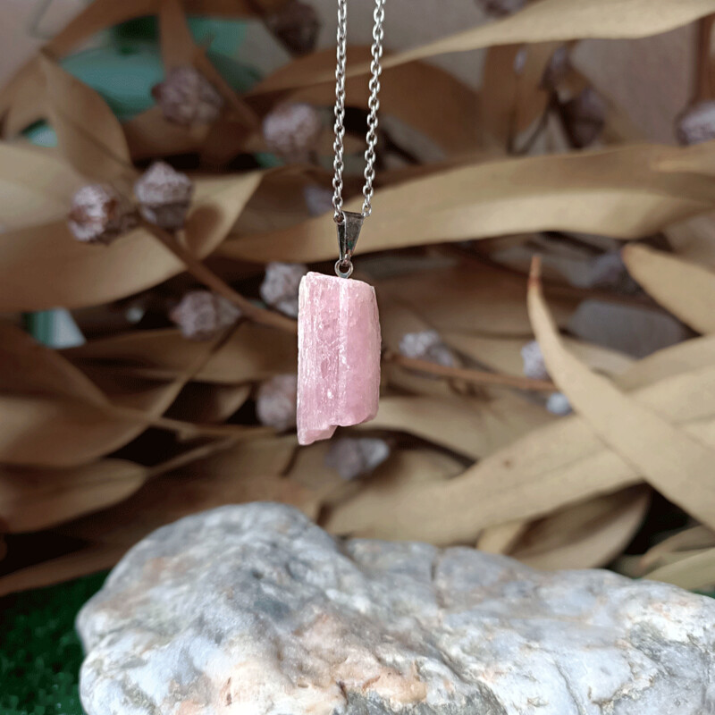 Colgante barra natural de Turmalina Rosa Colgante barra natural de Turmalina Rosa