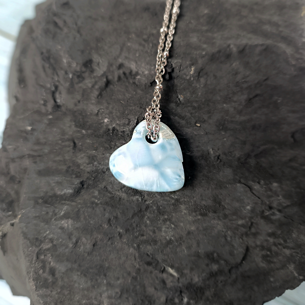 Colgante corazón de Larimar extra