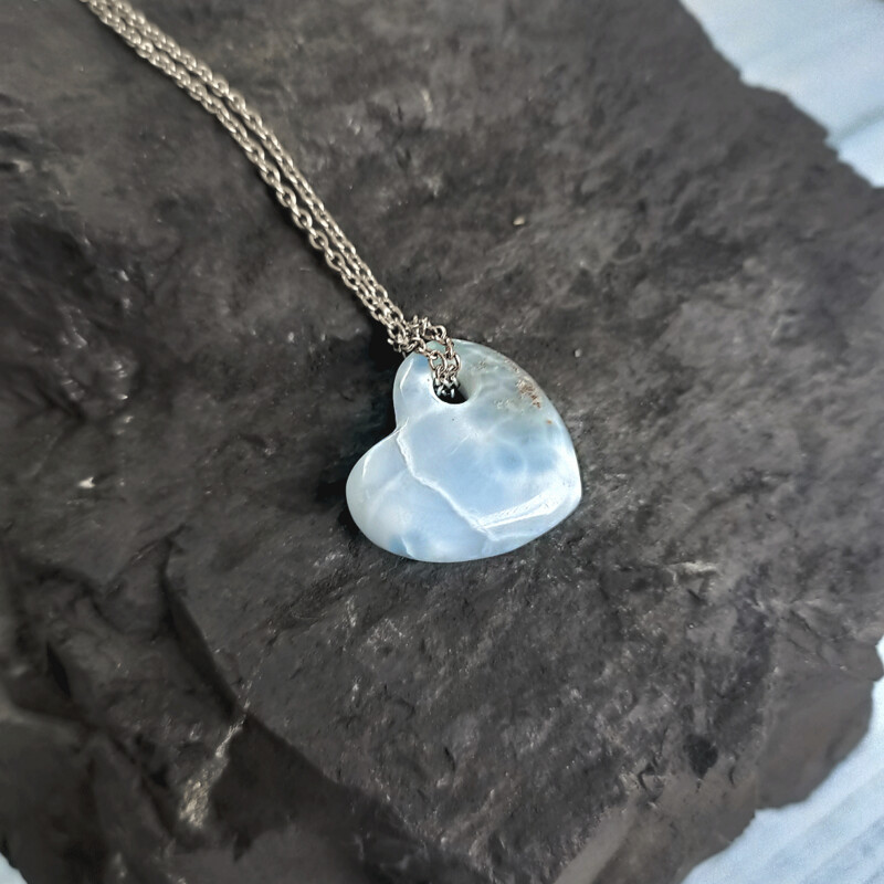 Colgante corazón de larimar extra