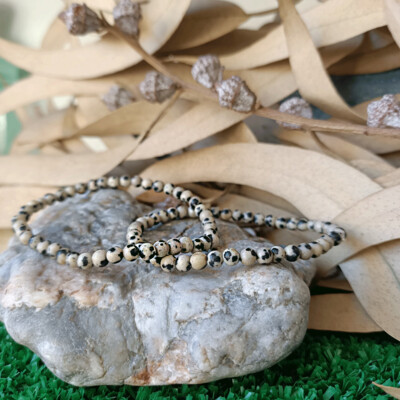 Pulsera de jaspe dálmata 4mm