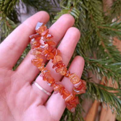 Pulsera chip de cornalina