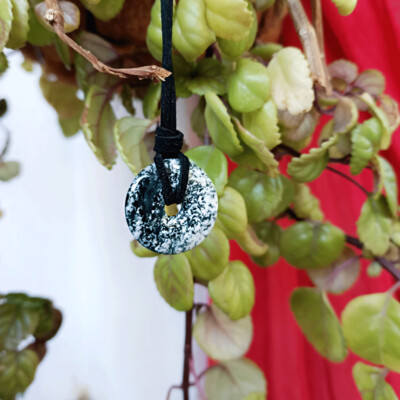Colgante donut de ágata árbol