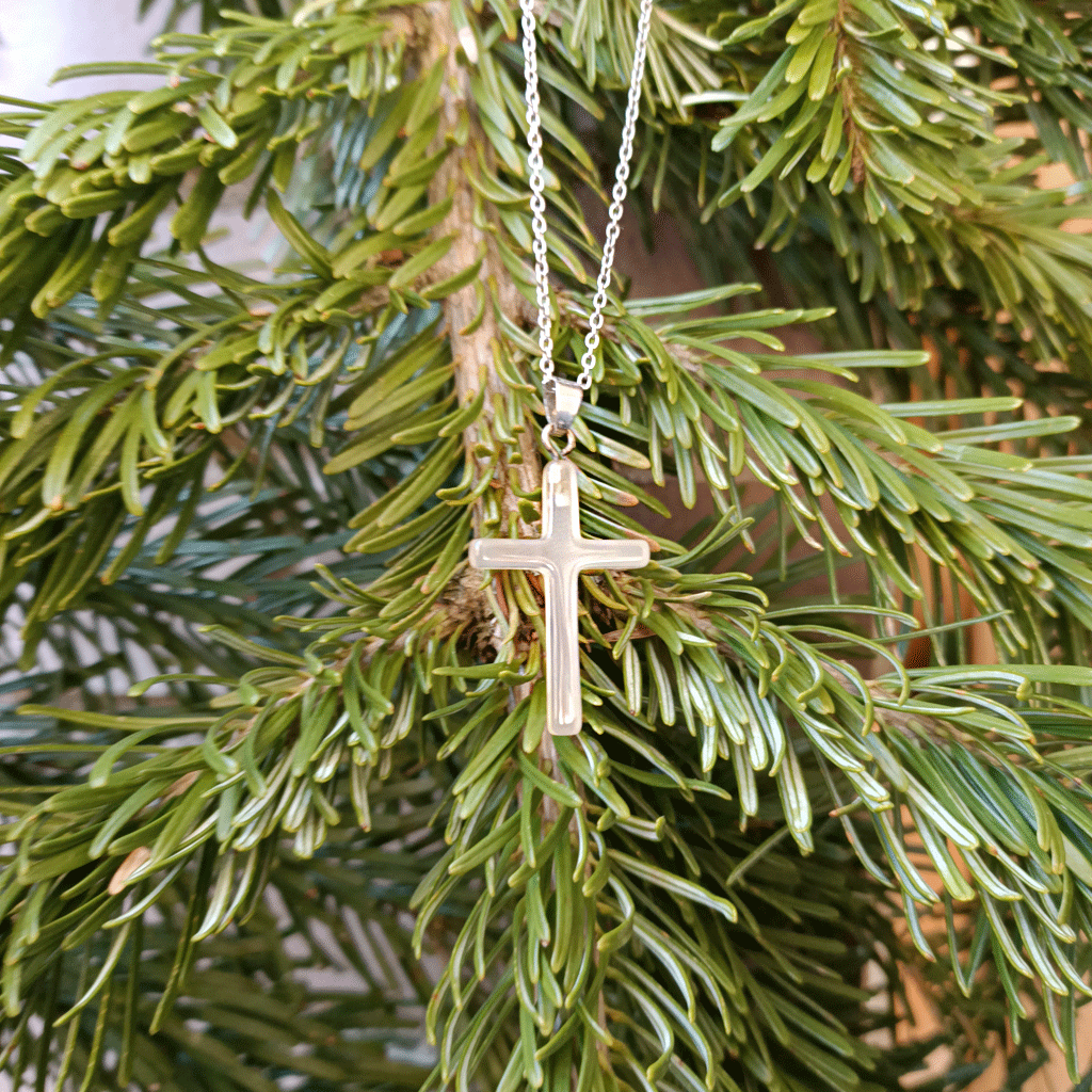 Colgante cruz de Ágata gris