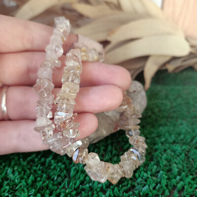 Pulsera elástico chip de Cuarzo Rutilado Pulsera elástico chip de Cuarzo Rutilado