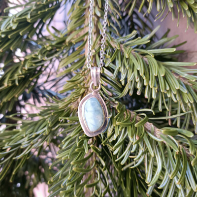 Colgante de Larimar  en plata de ley 925 piezas únicas