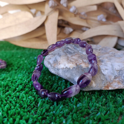 Pulsera elástica irregular de Amatista extra