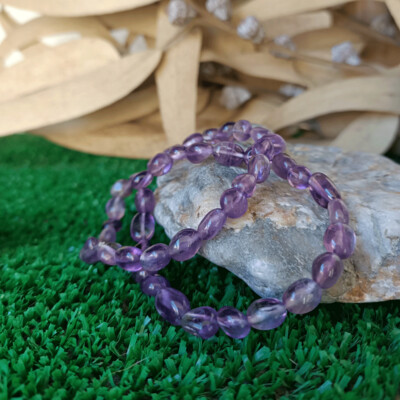 Pulsera oval de amatista extra
