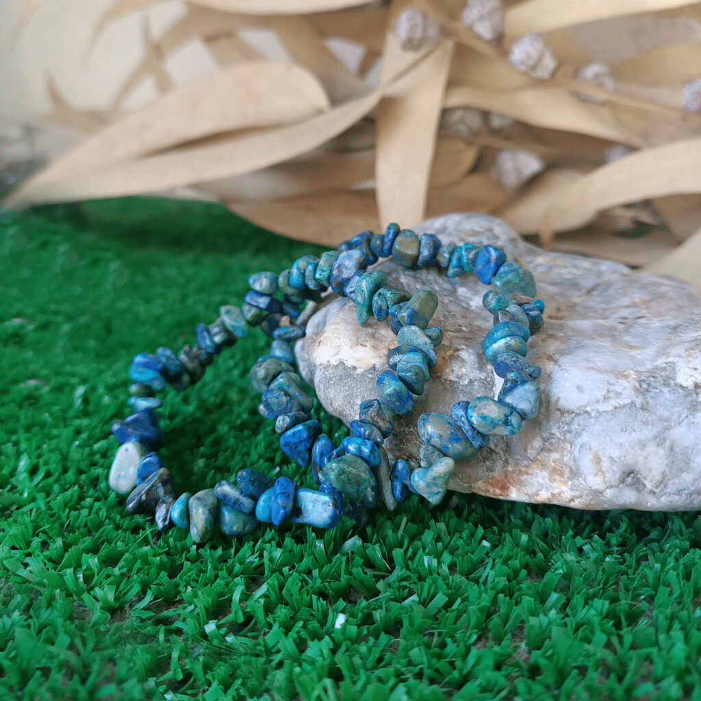 Pulsera elástica chip de Crisocola Pulsera elástica chip de Crisocola