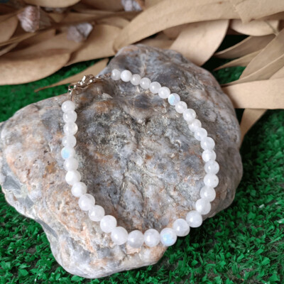 Pulsera de piedra luna extra en plata de ley 925