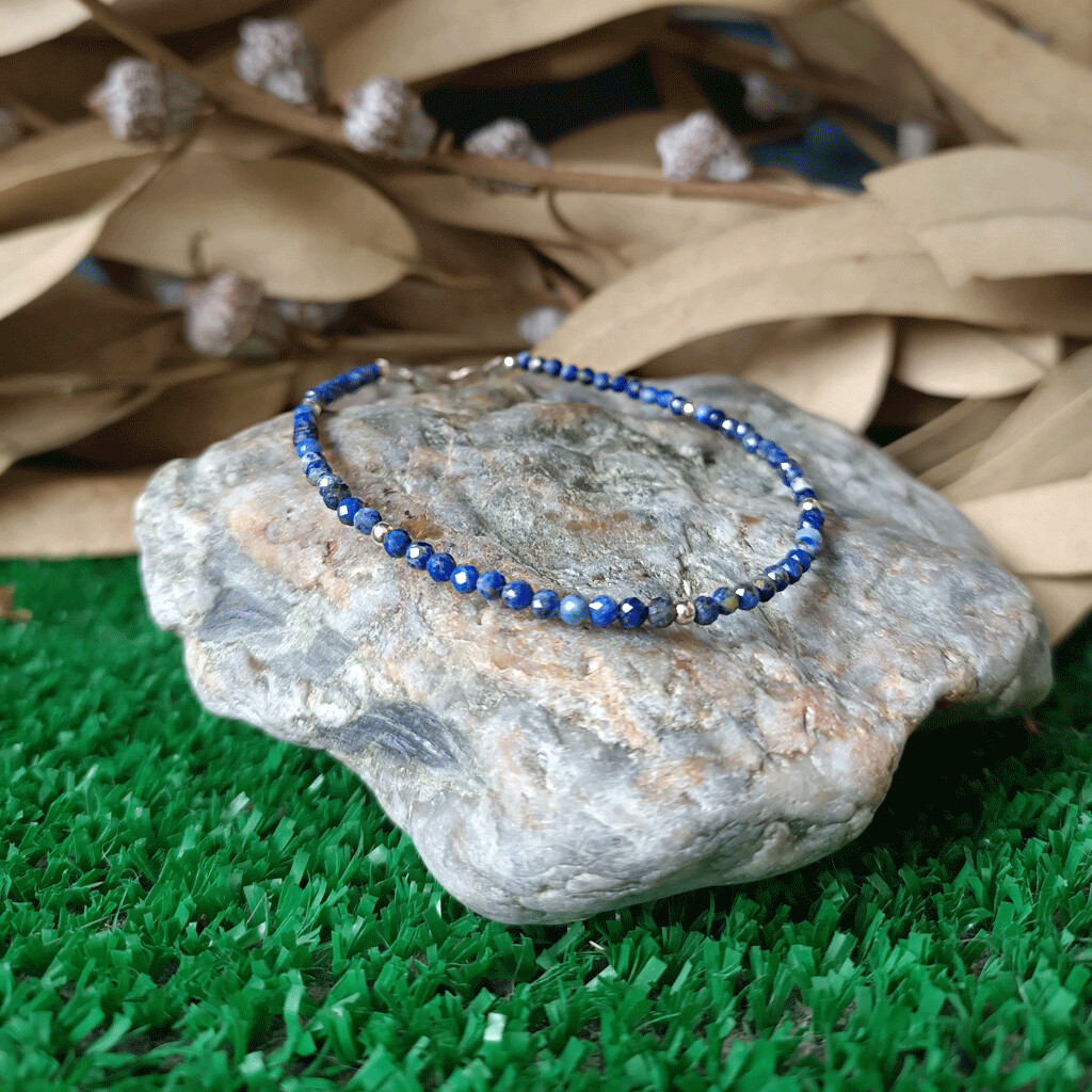 Pulsera de lapislázuli en plata de ley 925