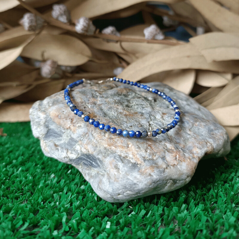 Pulsera de lapislázuli en plata de ley 925