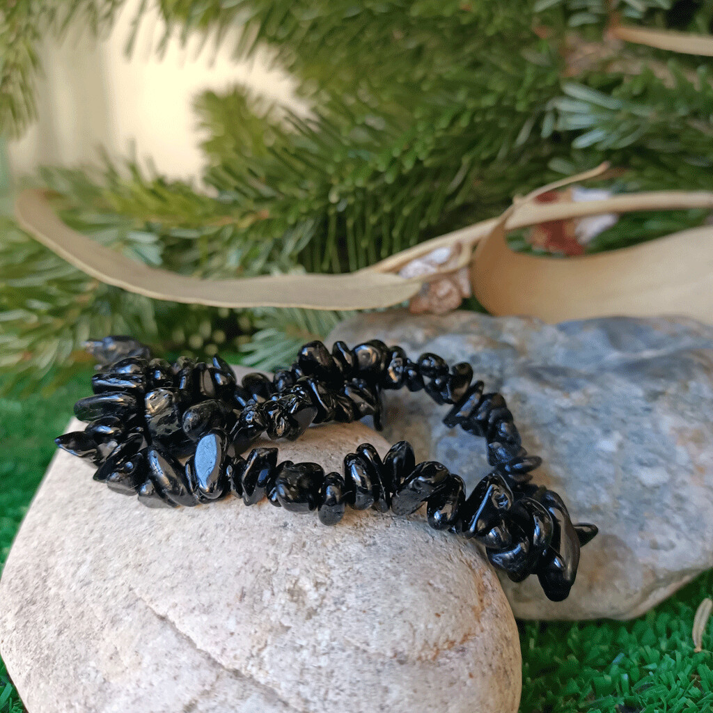 Pulsera chip de turmalina negra