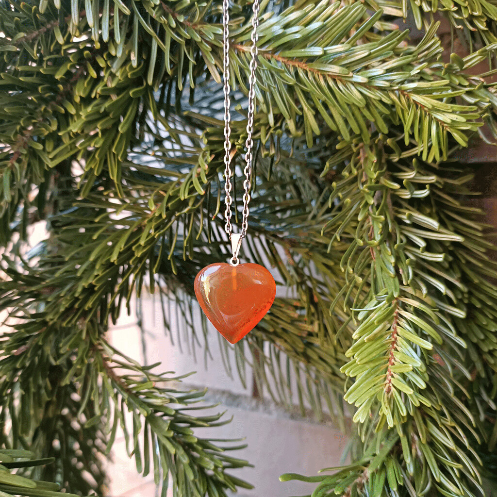 Colgante corazón de cornalina