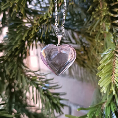 Colgante corazón de amatista