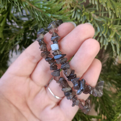 Pulsera chip de piedra luna negra